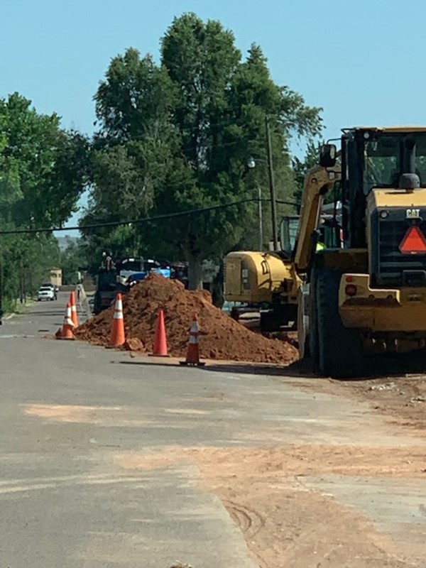 An on-going road construction work